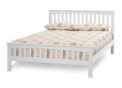 4ft6 double Leah white finish wood frame bedstead 1